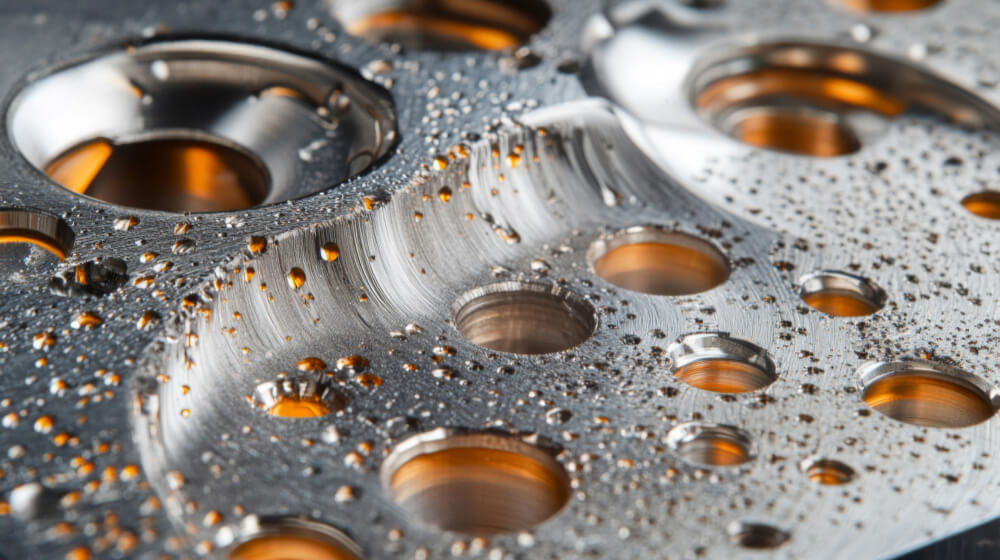 Grasa lubricante sobre un componente metálico de maquinaria
